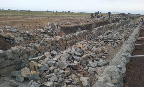 Construction of Stone-Pitched Drainage Channel